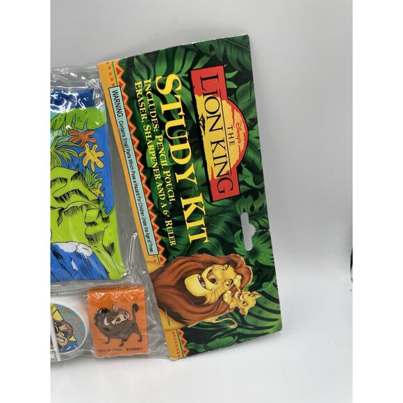 Vintage Disney The Lion King Study Kit Pencil Case Pencil Eraser Sharpener Ruler - Picture 2 of 7